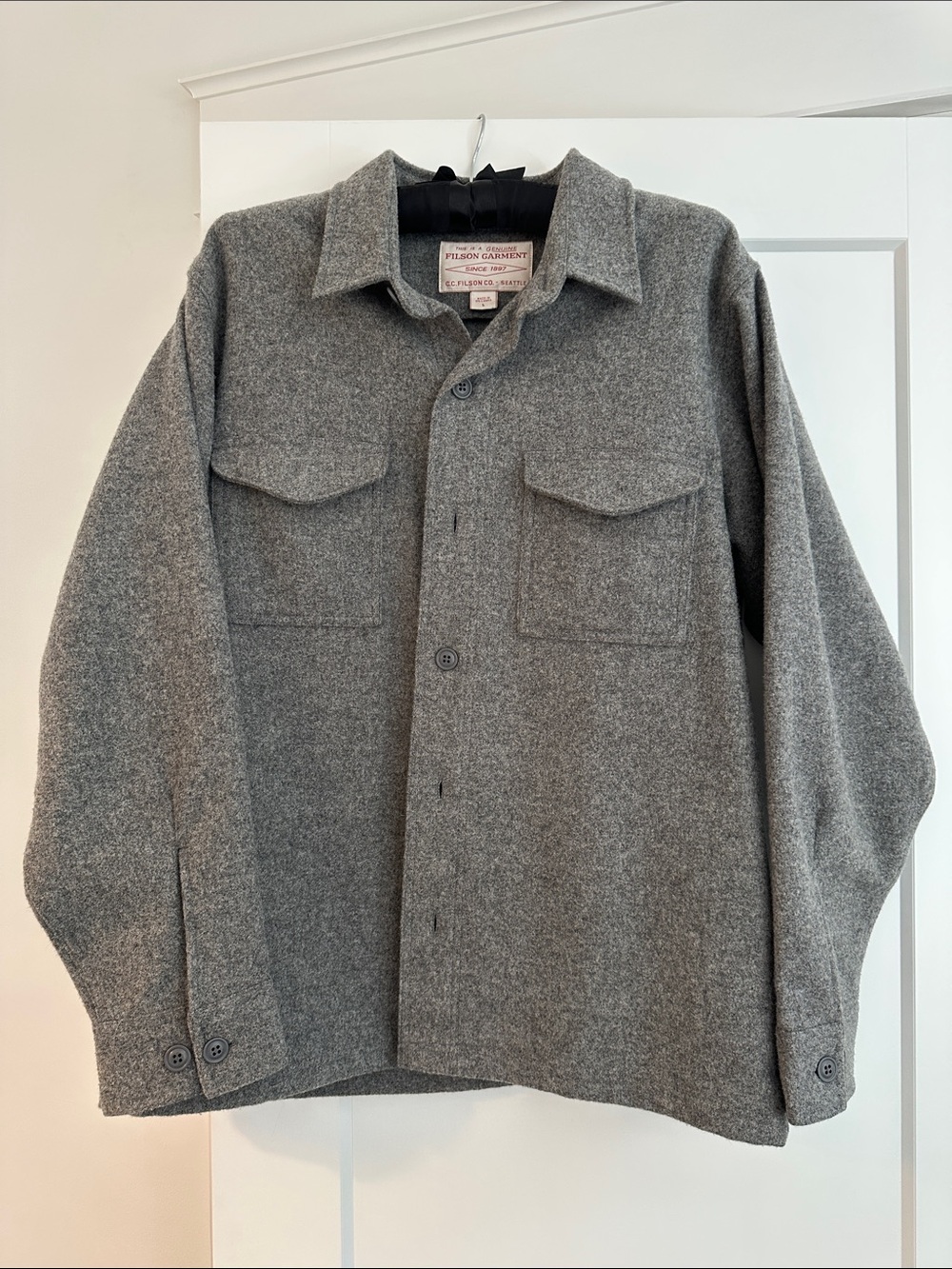 Filson Wool Jac Shirt - Light Heather Gray - Picture 2 of 7